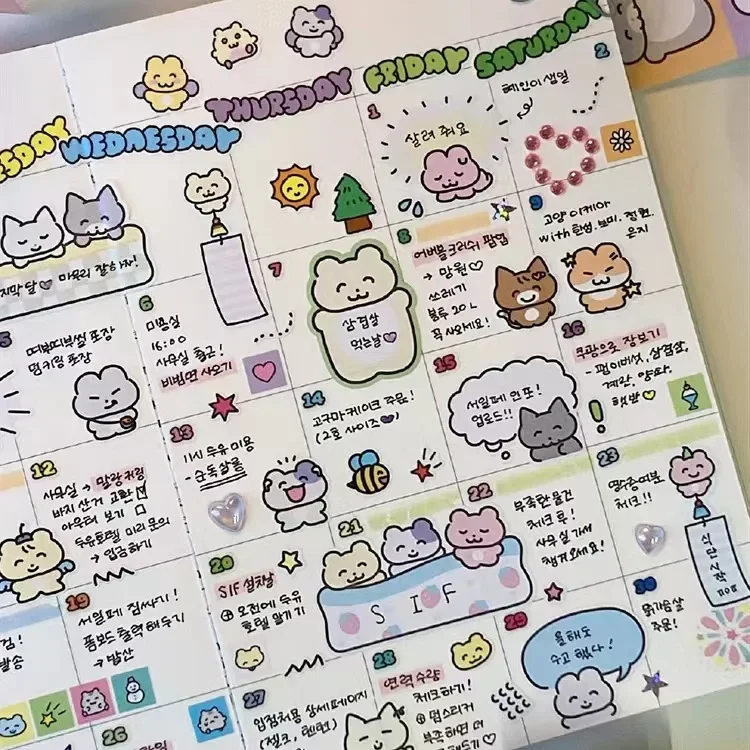 1Pcs Lovely Ins Cartoon Washi Tape Stationery Stickers Decoration Adhesive Masking Tape Korean School Supplies Diary Tape gift image 6