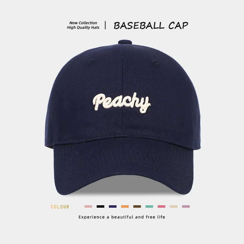Versatile face small shade baseball cap deep top wide brim big head circumference sun protection sun hat embroidery cap men
