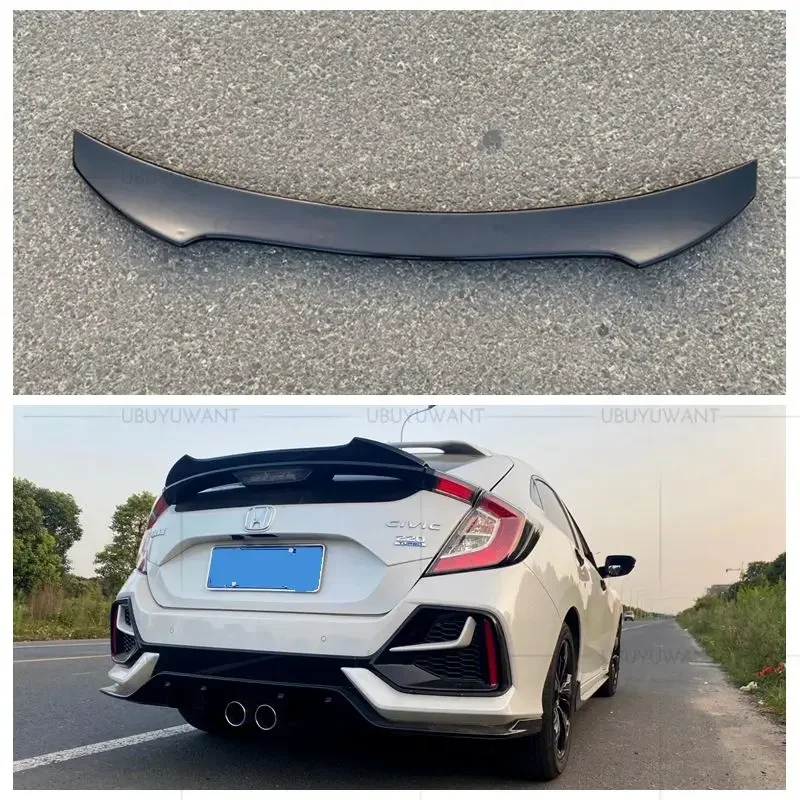 For Honda Civic 2016-2020 10th Gen FK7 Hatchback V Style Rear Trunk Tail Wing Spoiler Car Exterior Decoration Lid Accessories