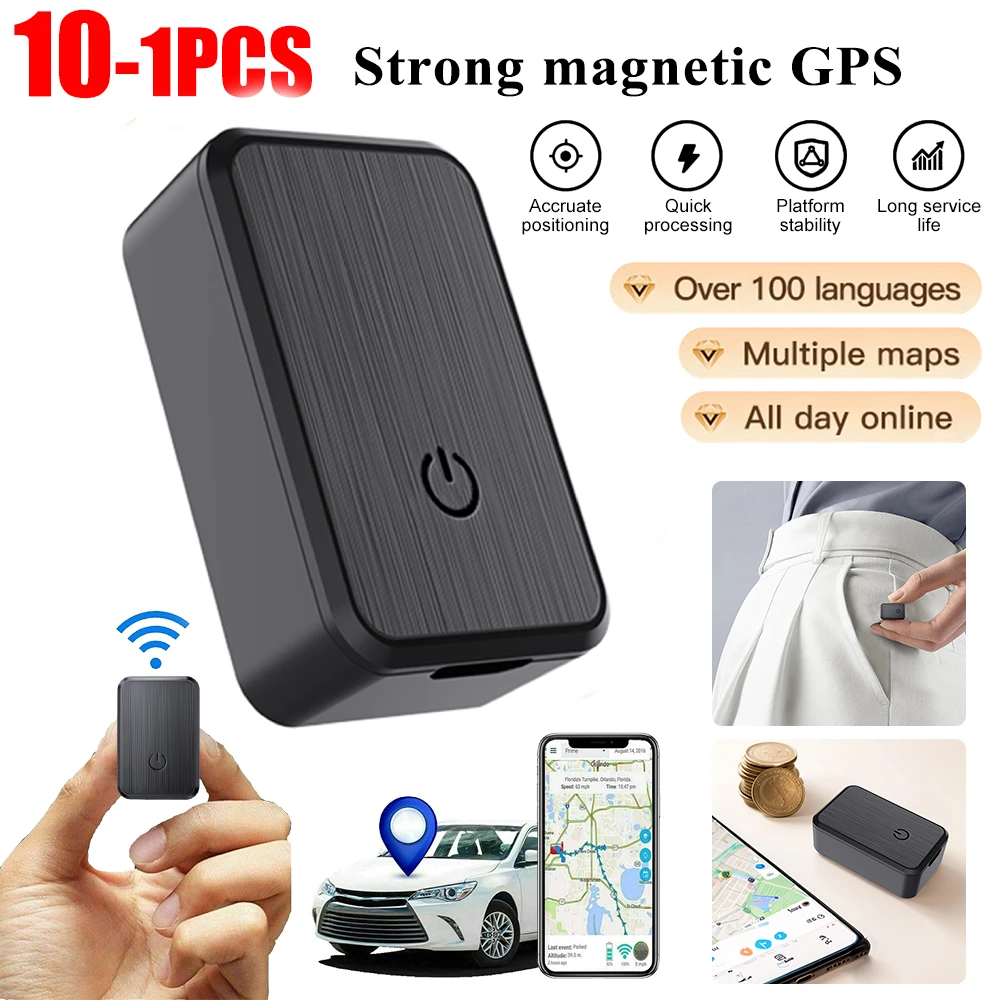 GF08 Magnetic Mini Car Tracker GPS Real Time Tracking Locator Device Magnetic GPS Tracker Real-time Vehicle Locator Pet Tracker