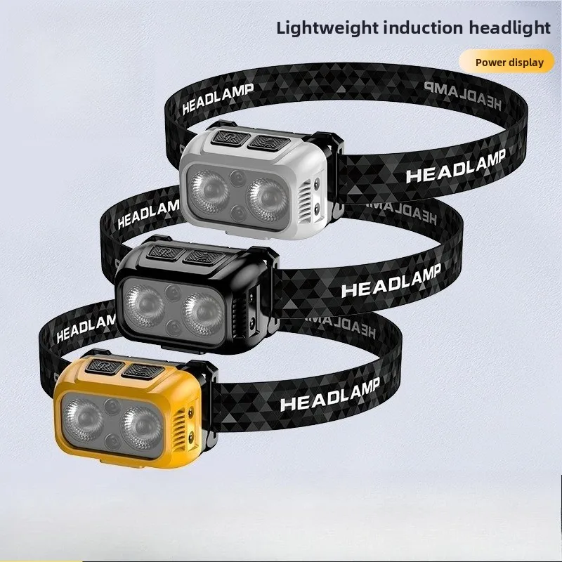 

Перезаряжаемый мощный сенсорный налобный фонарь для рыбалки, кемпинга, USB-налобный фонарик COB, светодиодный налобный фонарь, фары, передний фонарь