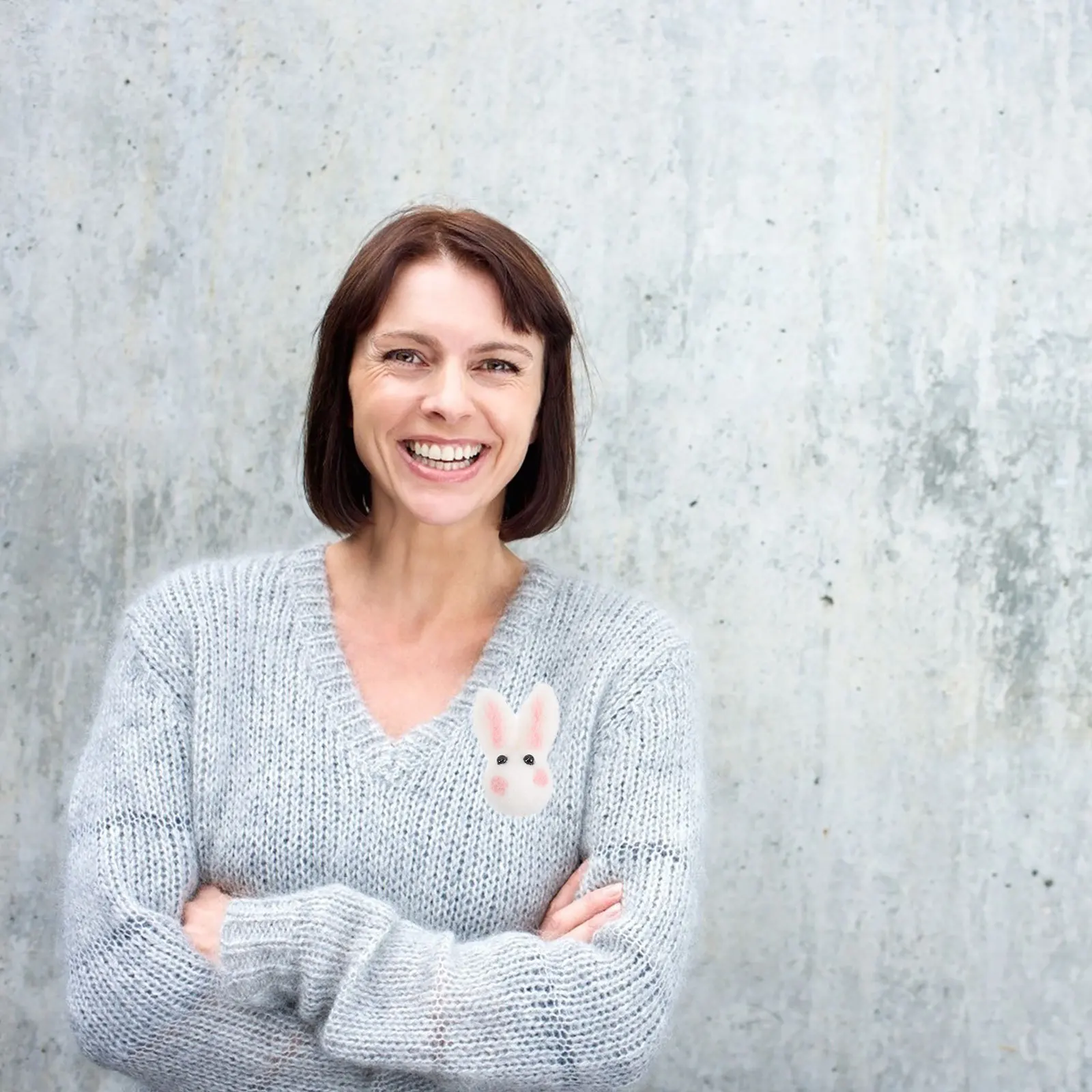 

4Pcs Rabbit Design Brooches Felt Ornaments Cute Easter Theme Decor for Women Girls Outfits Easter Brooch Bunny Brooch