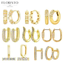 925 silver needle Micropaved zirconia metal hoop earrings luxury premium earrings for women fashion wedding jewelry accessories
