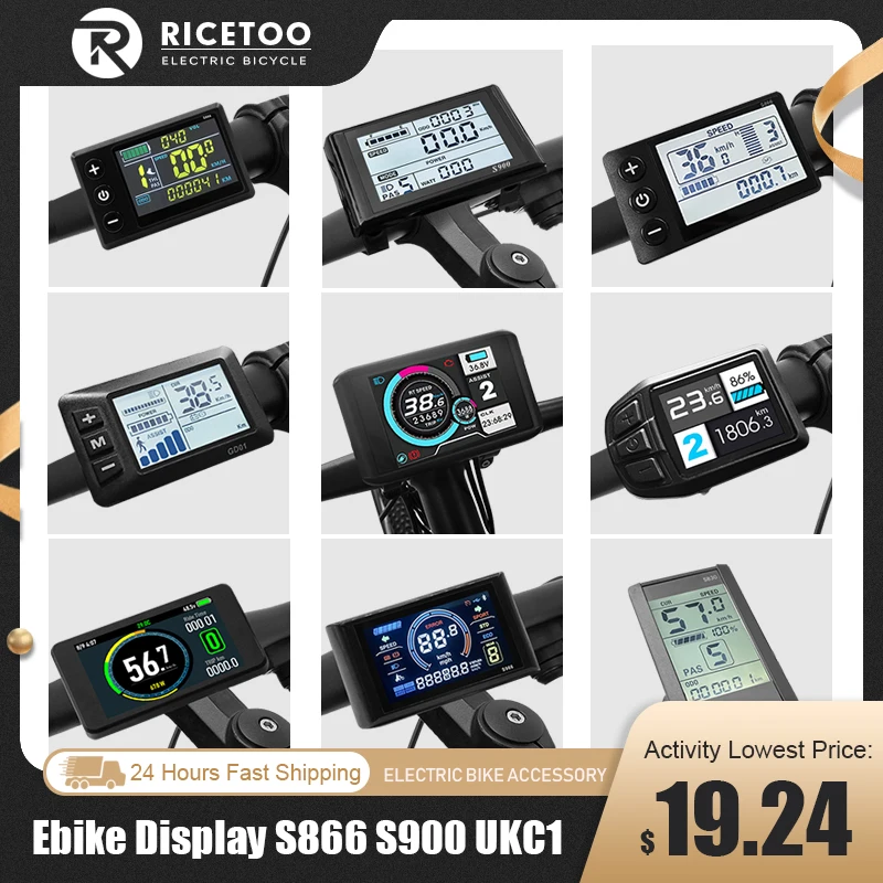 

Electric Bike S866 Display S900 UKC1 M3 M5 LCD Panel Screen with SM/Waterproof Plug Matching JN controller Bicycle Accessories