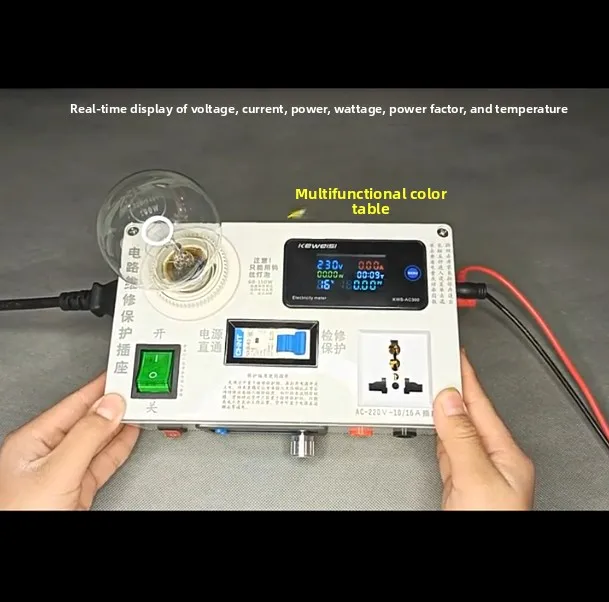 Multifunctional Repair Power Socket, Short Circuit Tester with Power Meter for Induction Cooker LED Load Test
