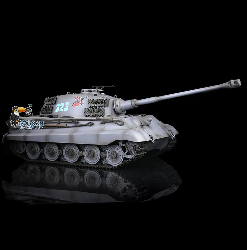 

1/16 HENG LONG RC Tank 7.0 Customized King Tiger Barrel Recoil 3888A Metal Wheels Remote Control Panzer Car Model Toys for Boys