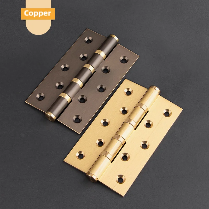 

Brass 4-inch and 5-inch solid wood door hinged hinges, flat hinges, interior door bearings, hinges, hardware