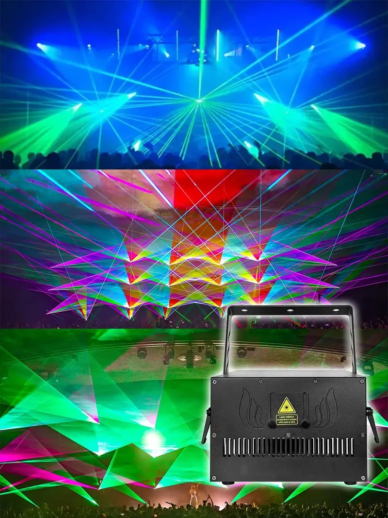 15W 20W Laser Light With Flight Case Mobile Bluetooth APP, ILDA, DMX512 3D Animation Beam Pattern Scanner, DJ Disco Stage Laser