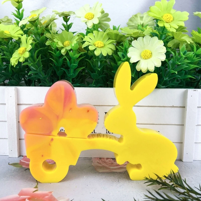 F42F Unique Rabbit And Eggs Decorations Mold Funny Rabbit Eggs Home Decoration Mold Great For Kids' Parties And Activities