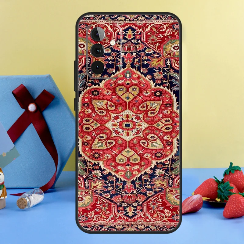 Persian Carpet Floral Pattern Case For Samsung Galaxy A13 A23 A33 A53 A73 A14 A24 A34 A54 A72 A52 A32 A12 A51 A71 A15 A25