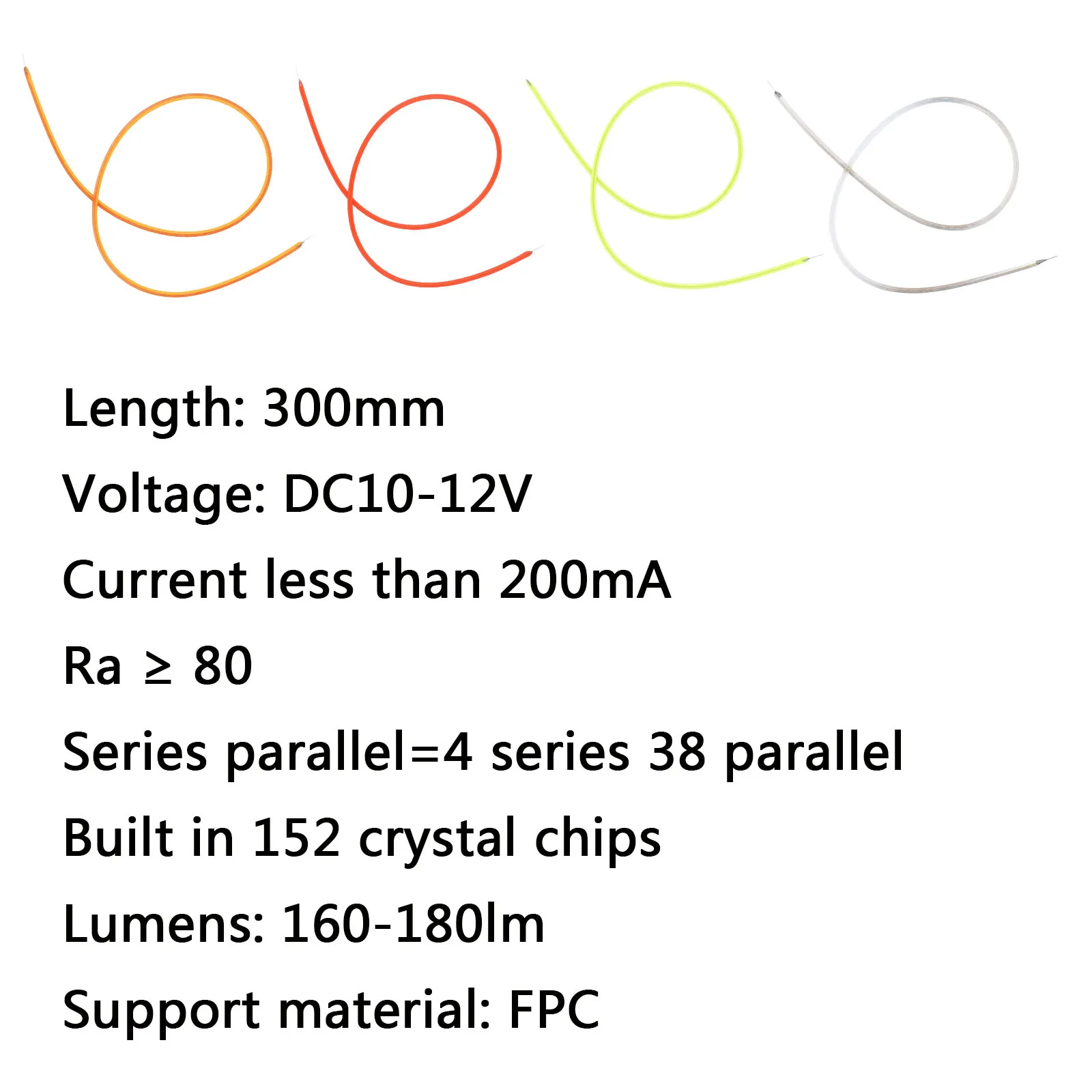 LED 필라멘트 에디슨 전구 램프 부품, COB 유연한 필라멘트 백열등 액세서리, DIY 다이오드, DC12V, 300mm, 5 개