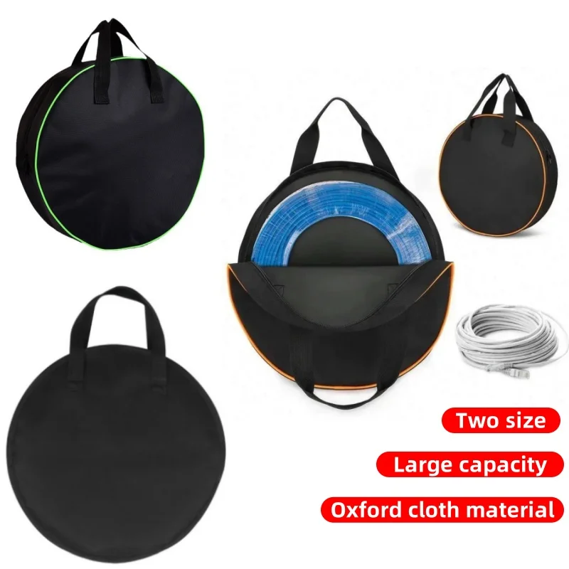 Nova Bolsa Organizadora de Cabos para Carro em Tecido Oxford Impermeável, Preta e Verde, para Ferramentas e Acessórios Internos Automotivos