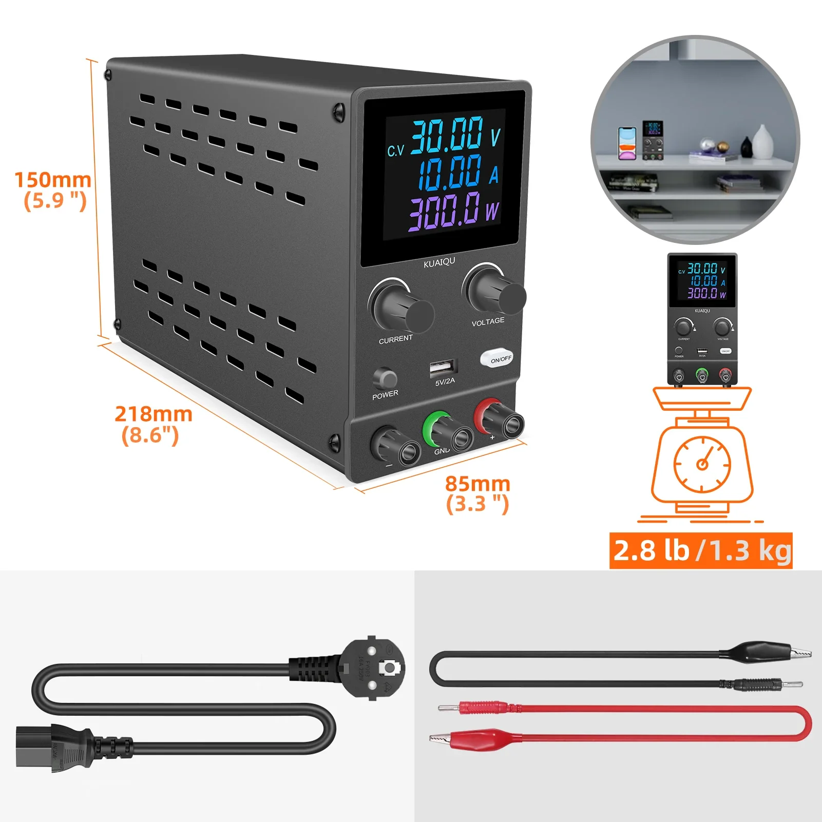 NICE-POWER SPPS-B3010D Black 30V 10A Encode USB Interface Variable lab bench source digital regulated dc power supply