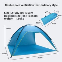 Outdoor Folding Tent Fully Automatic Quick Opening Tent 3-4 Person Self Driving Camping Tent Rain Proof Sun Proof Portable