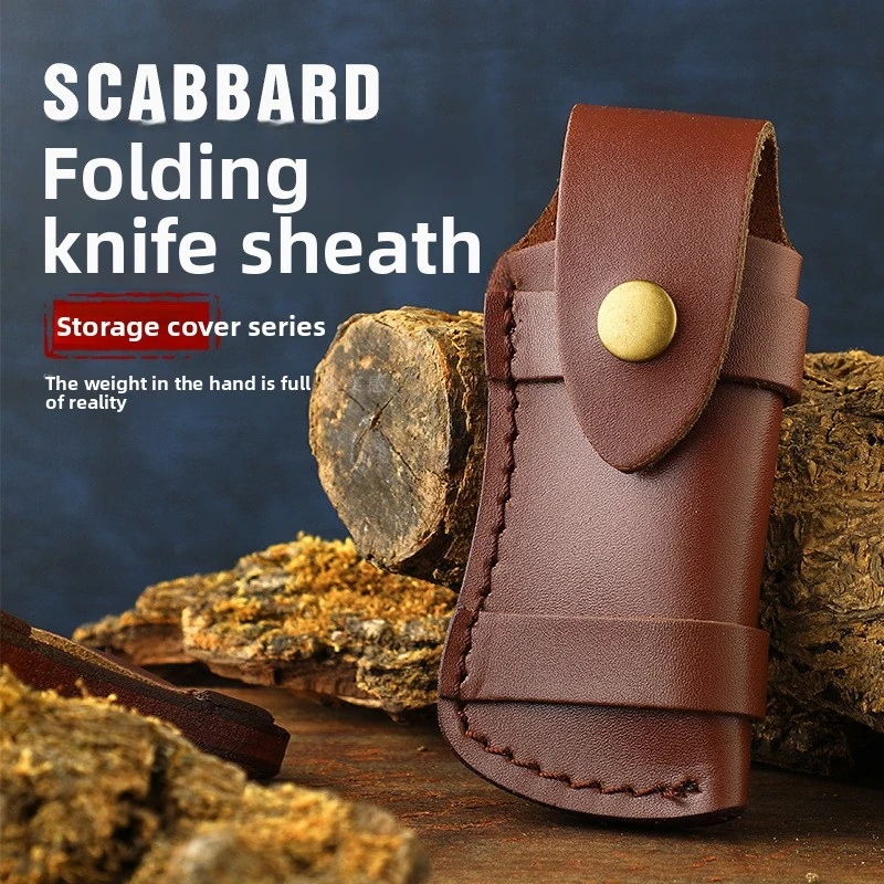 Messerholster aus hochwertigem Rindsleder für Klappmesser, Messeretui, Messeraufbewahrung, Taschenmesser, Outdoor-Messer, Scheide, Schale