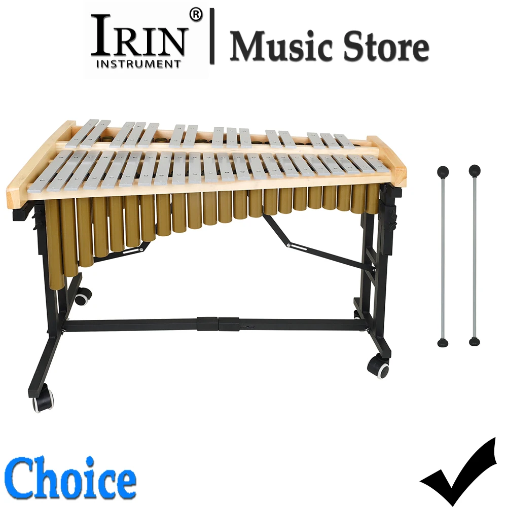 M MBAT Marimba Vibraphone Glockenspiel Xylophone 37 Tone Aluminum Bell Kit Percussion Instrument With Bracket Pulley Adjustable