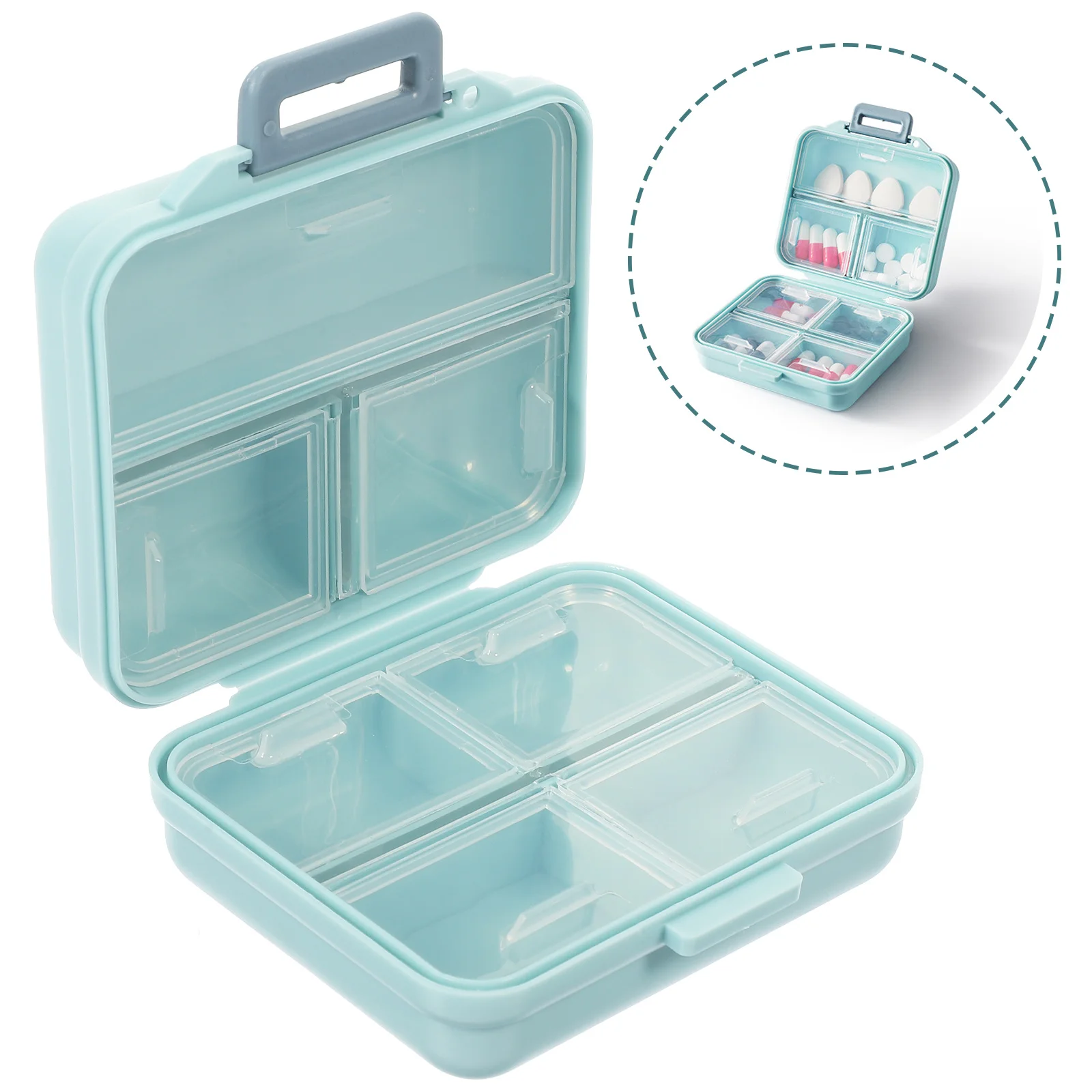 

7 Compartments Portable Pills Case Plastic Medicine Organizer Leakproof Storage Box Travel Dispenser Portable Storage Case