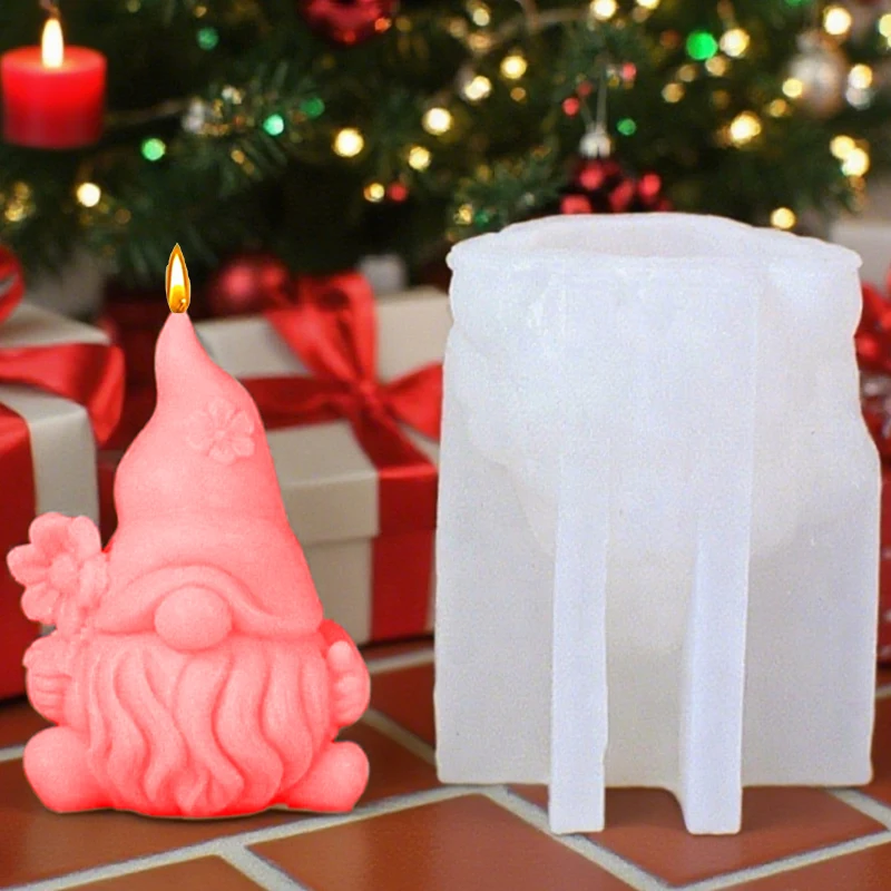 1 قطعة، زهرة عيد الميلاد عقد شمعة معطرة قزم قالب من السيليكون لتقوم بها بنفسك هدية عيد الميلاد قالب الراتنج الديكور