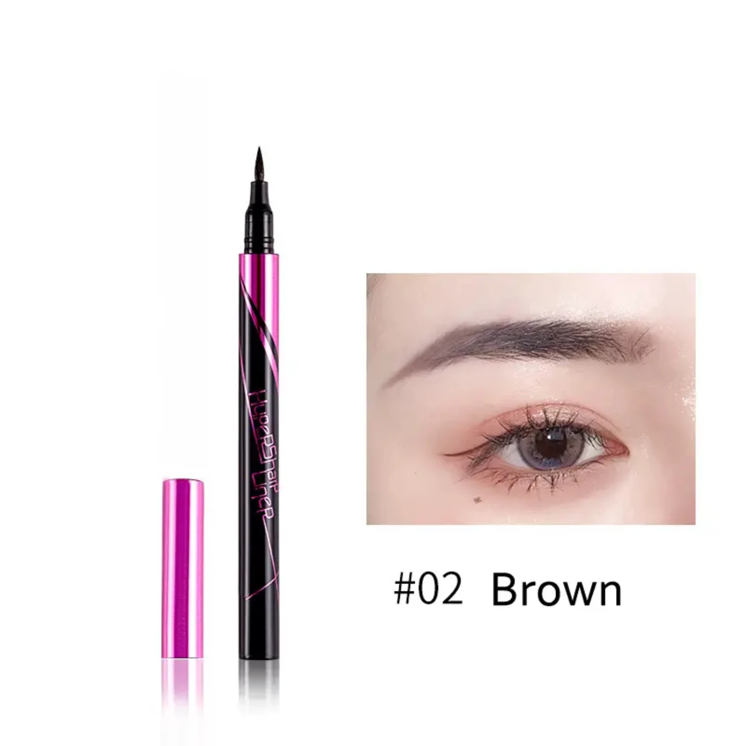 Rapid Drying Waterproof Plain Black Eye Pen for Quick Dry Eyeliner, Small Gold Tube Rapid Eyelash Pen, 1 Pc