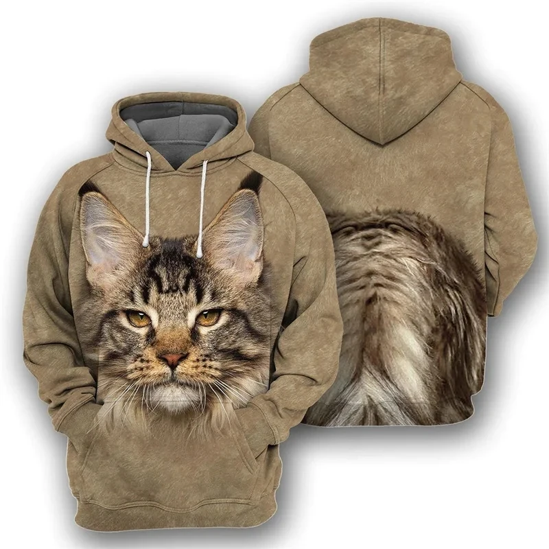 

New Fashion autumn and winter men's pullover Sloth Honeybee Cats3D printed hoodie unisex street casual sportswear top Q0087