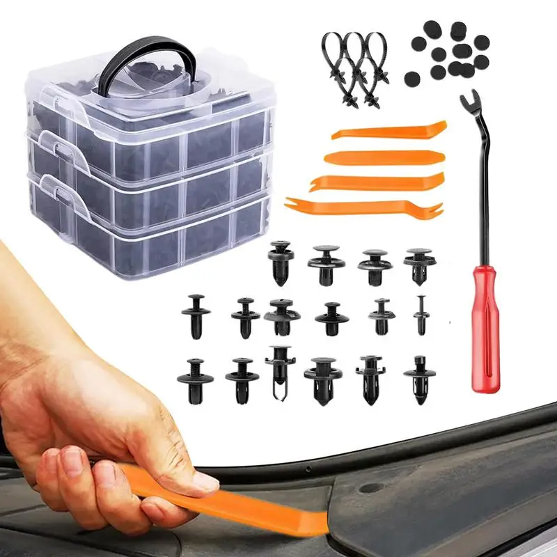 650Pcs Car Fastener Clip Kit Fenders Rivet Plastic Clips Auto Body Push Retainer Pin Rivet Bumper Door Trim Panel Repair