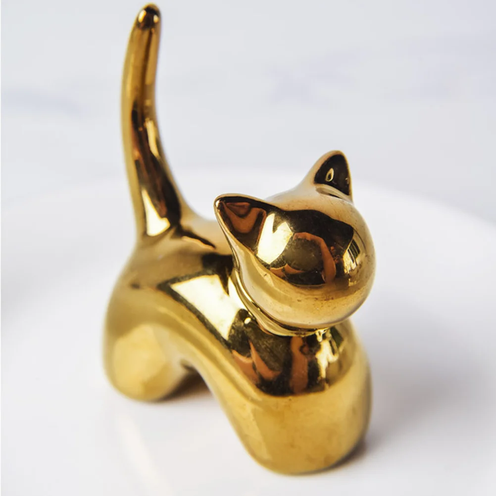 Ceramic Cat Jewelry Dish Nordic Style Decorative Tray for Rings Earrings Bracelets Jewelry Organizer Storage Plate