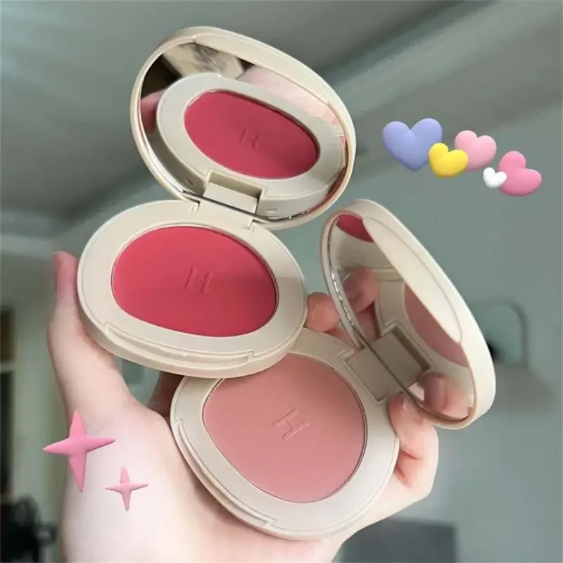 Heallor 7 Colors Single Blush Palette Face Cream Concealer Foundation Powder Waterproof Lasting Face Rouge Powder Natural Peach