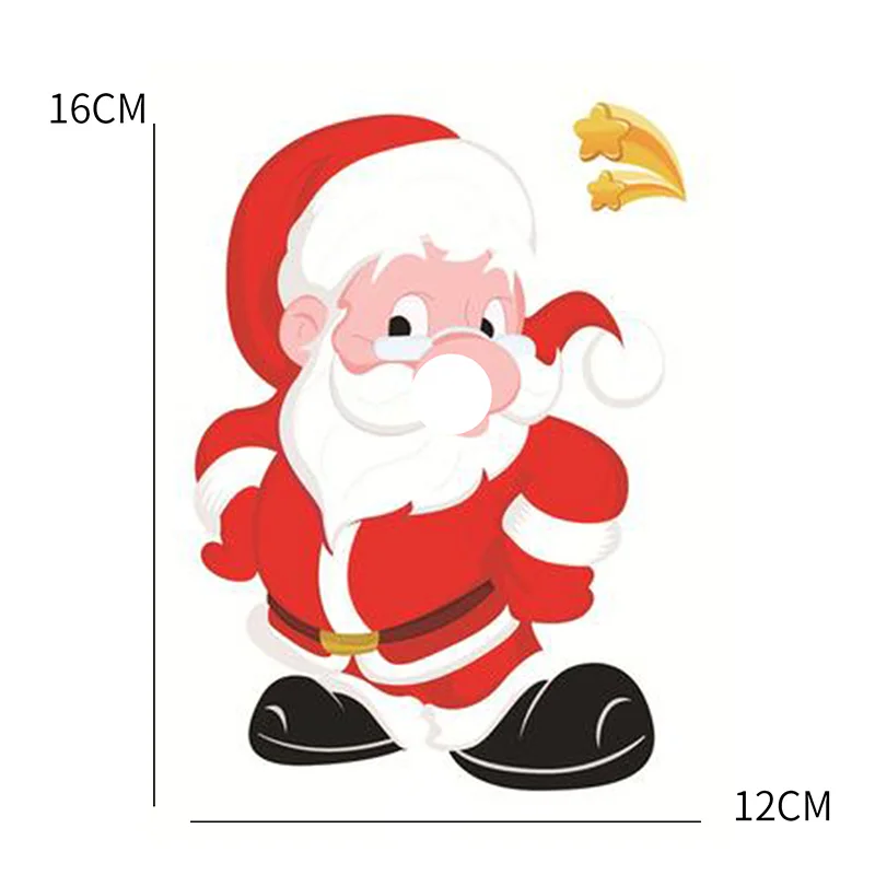 Natal Janela Vidro e Geladeira adesivos, Adesivo removível, Santa, boneco de neve, Decorações Home, Ano Novo Applique