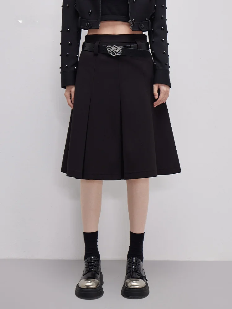 

Новая весенняя женская юбка-миди XMOOM с высокой талией, А-силуэт, плиссированная, модная, стройнящая, для работы и повседневной носки