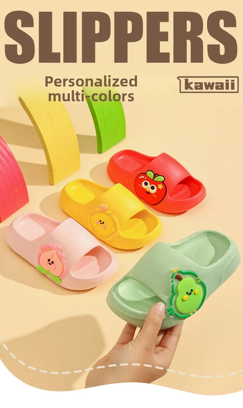 2026 Rutschfeste Kinderhausschuhe Sommer Neue Cartoon-Frucht-Sandalen für Jungen Niedliche Hausschuhe für Mädchen Eltern-Kind-Matching-Hausschuhe – Detail 3