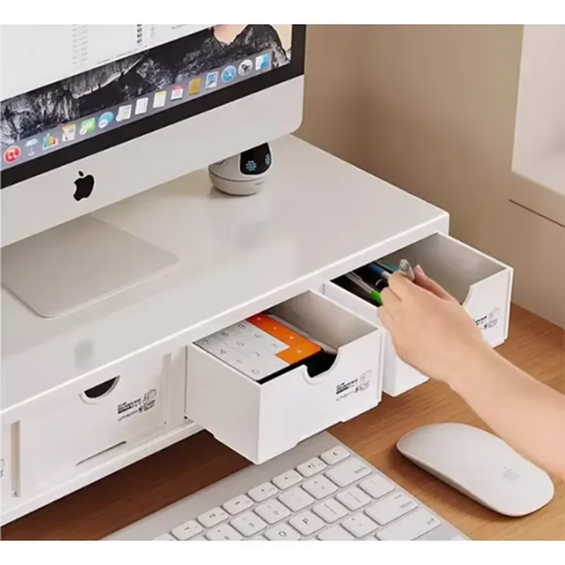Metal carbon steel laptop stand for office tool storage with four layers of multi-functional design