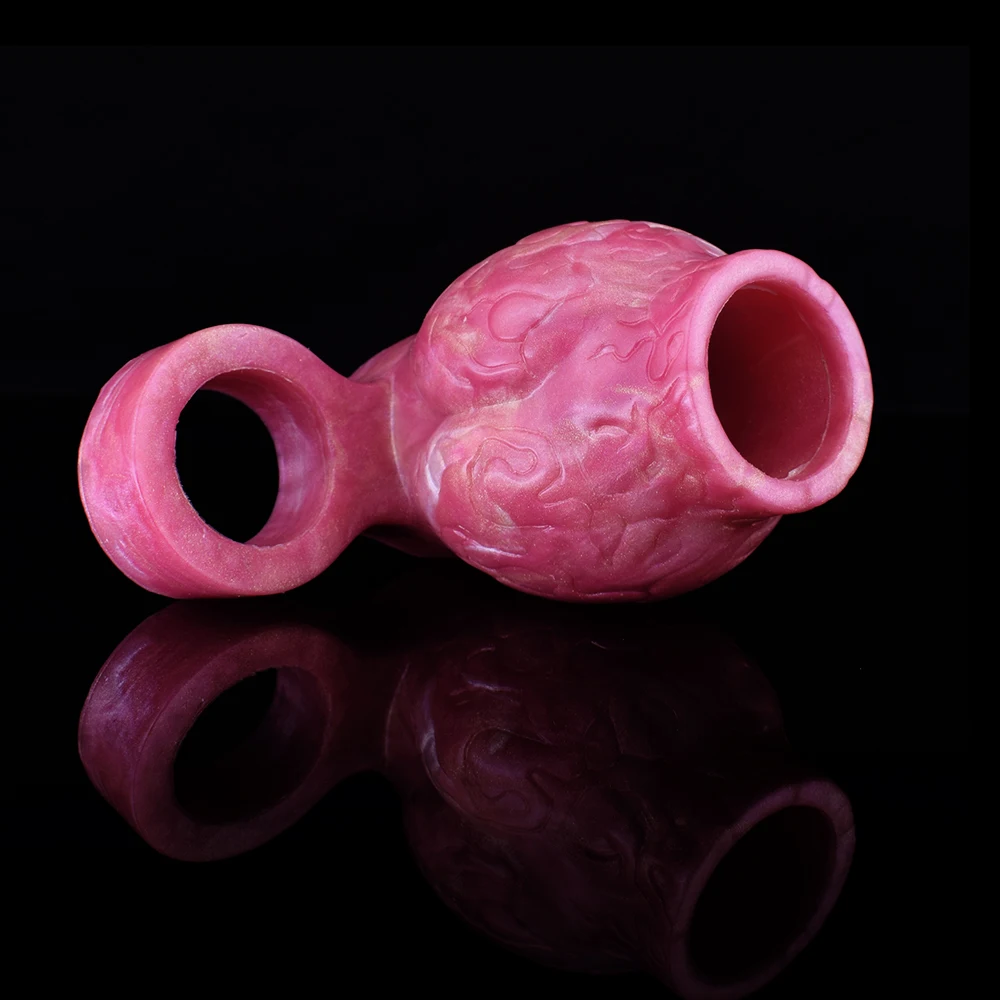 FAAK Silicone Cock Ring Dildo Sleeve Dog Knot Men Penis Enlargement Glans Masturbate Stimulate Sex Toys For Men  Size S M L image 6