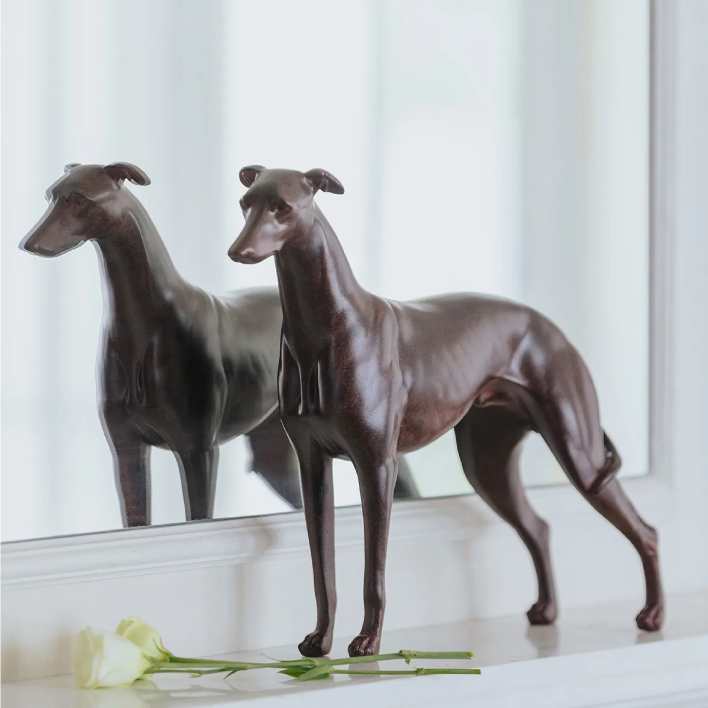 Animal Decorative Figurines - Antique Dog Hunting Dog Sculpture - Artistic Home Decoration Desk Decoration Angel Living Room