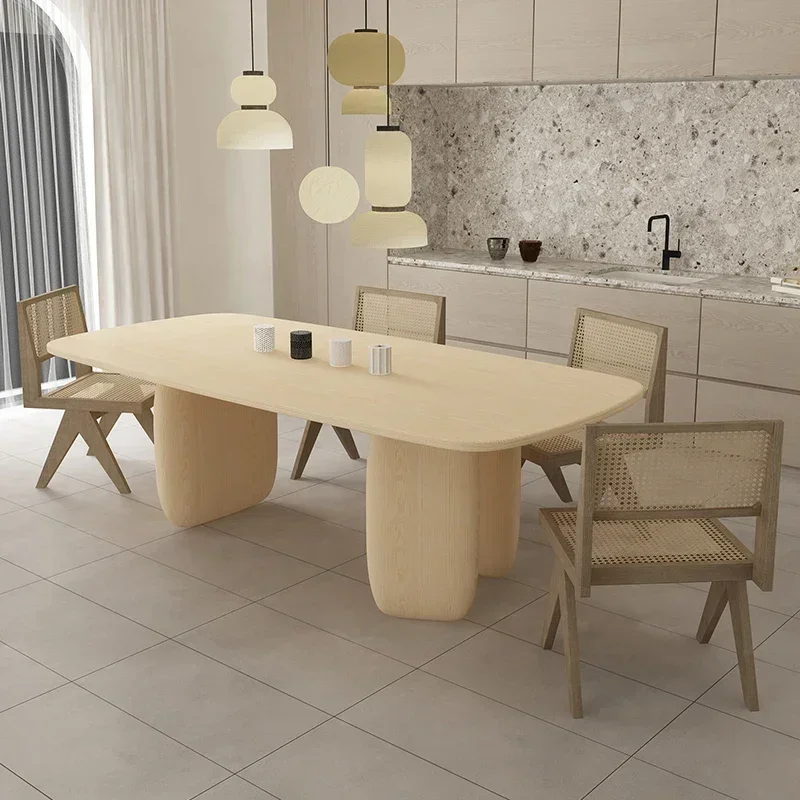 Nordic Luxury Dining Table Kitchen Conference Center Modern Wooden Table Creative Rectangle Modern Mesa Postmodern Furniture