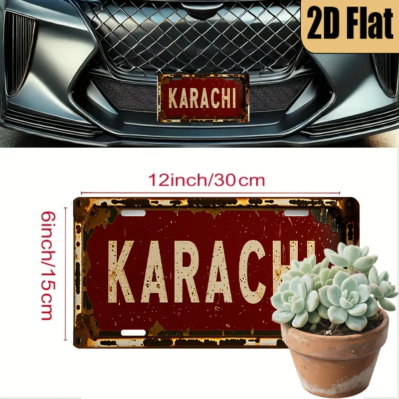 2D Flat - [Enable ] 2D Flat, 1pc, 2D FLAT, for Decoration Solely, Retro Style Plaque 