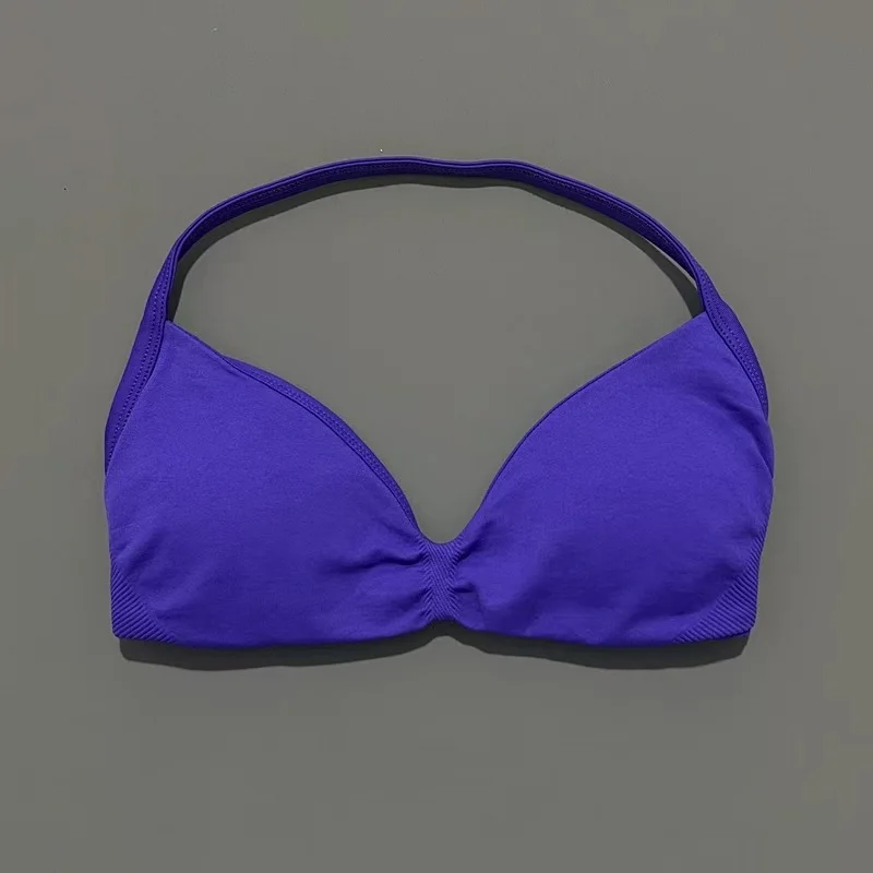 Sportbeha Strappy Backless Yoga Gymbeha Scrunch Push-up Verwijderbare Cups Dames Workout Kleding Gym Top Halter Sportbeha's