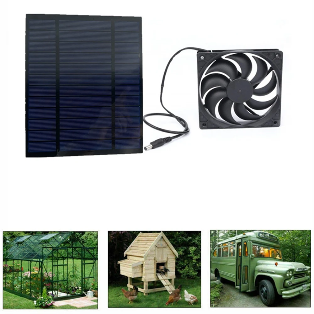 20W 12V Solar Panel Exhaust Fan Air Extractor Mini Ventilator Solar Panel Powered Fan for Dog Chicken House Greenhouse