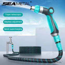 SEAMETAL Car Wash Water Gun Sprayer Telescopic Hose High Pressure Car Washers 3 Modes Adjustable for Car Home Garden Cleaning