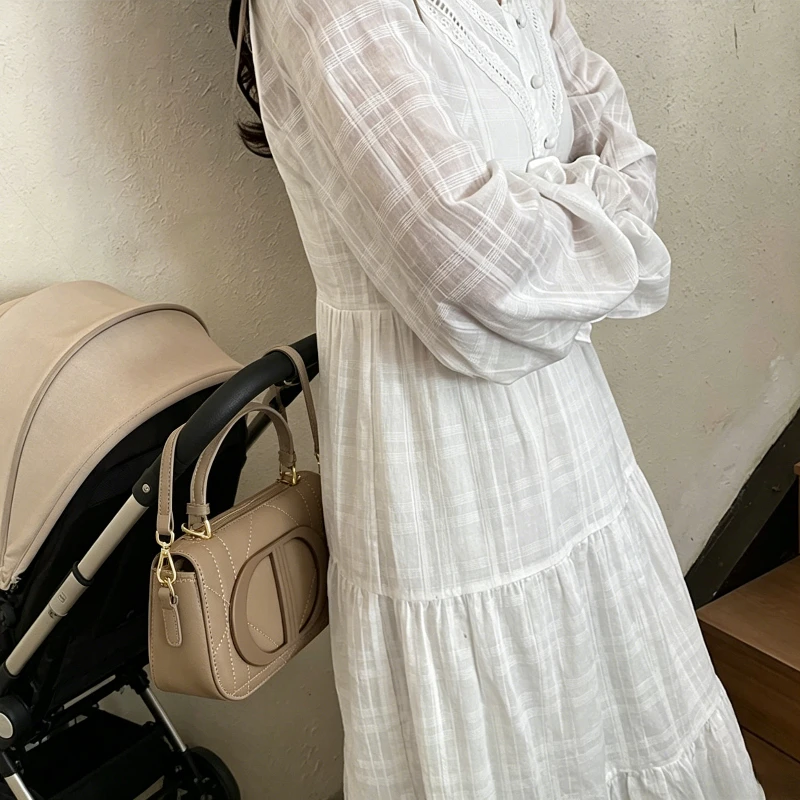 

High End Vintage Diaper Bag Ladies Classic Paris Leather Casual Simple Elegant Trendy Carry Bag