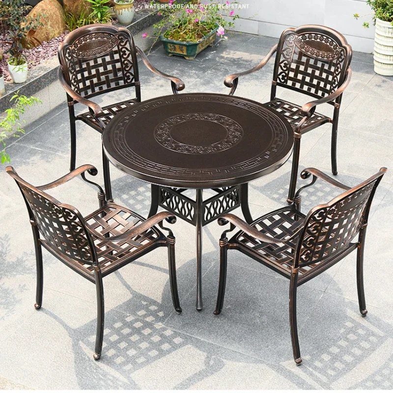 

Outdoor tables and chairs cast aluminum courtyard open-air villa outdoor garden wrought iron table terrace yard balcony