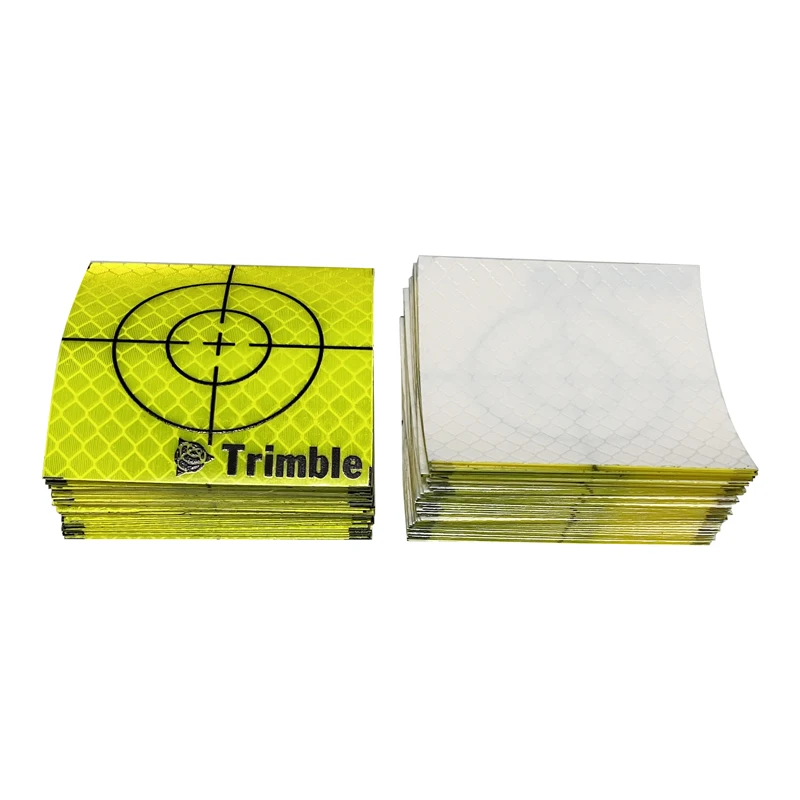 100pcs Size 60x60 20 30 40 50mm Trimble Reflector Sheet For Total Station Survey Geography Fluorescent Green  Reflective Sticker
