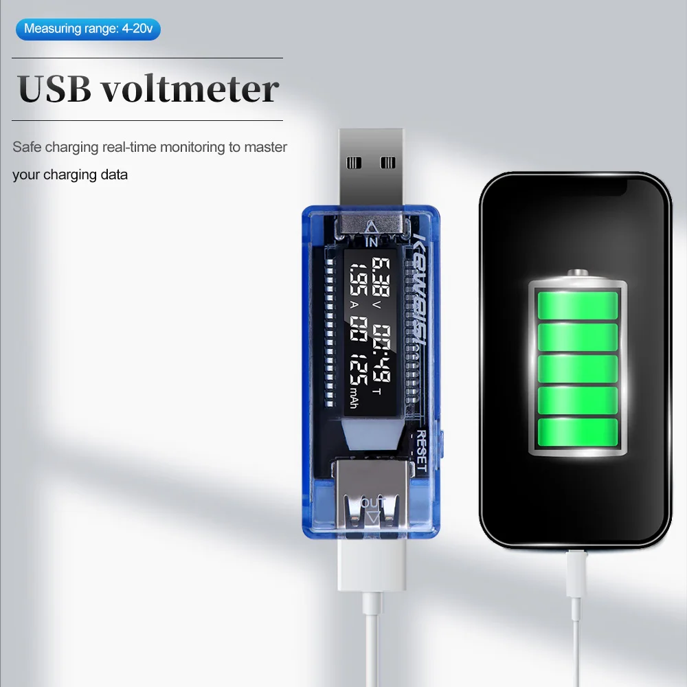 

3 in 1 Voltmeter Usb Tester Voltage Current Meter LCD Mobile Battery Tester Power Detector USB Charger Doctor