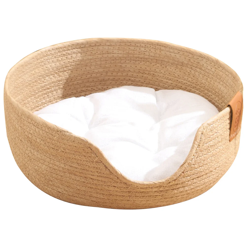 

Woven Kitten Sleeping Bed Summer Pet Nest for Cats Small Dogs Breathable Reusable Indoor Pet Sleeping Nest Comfortable Design