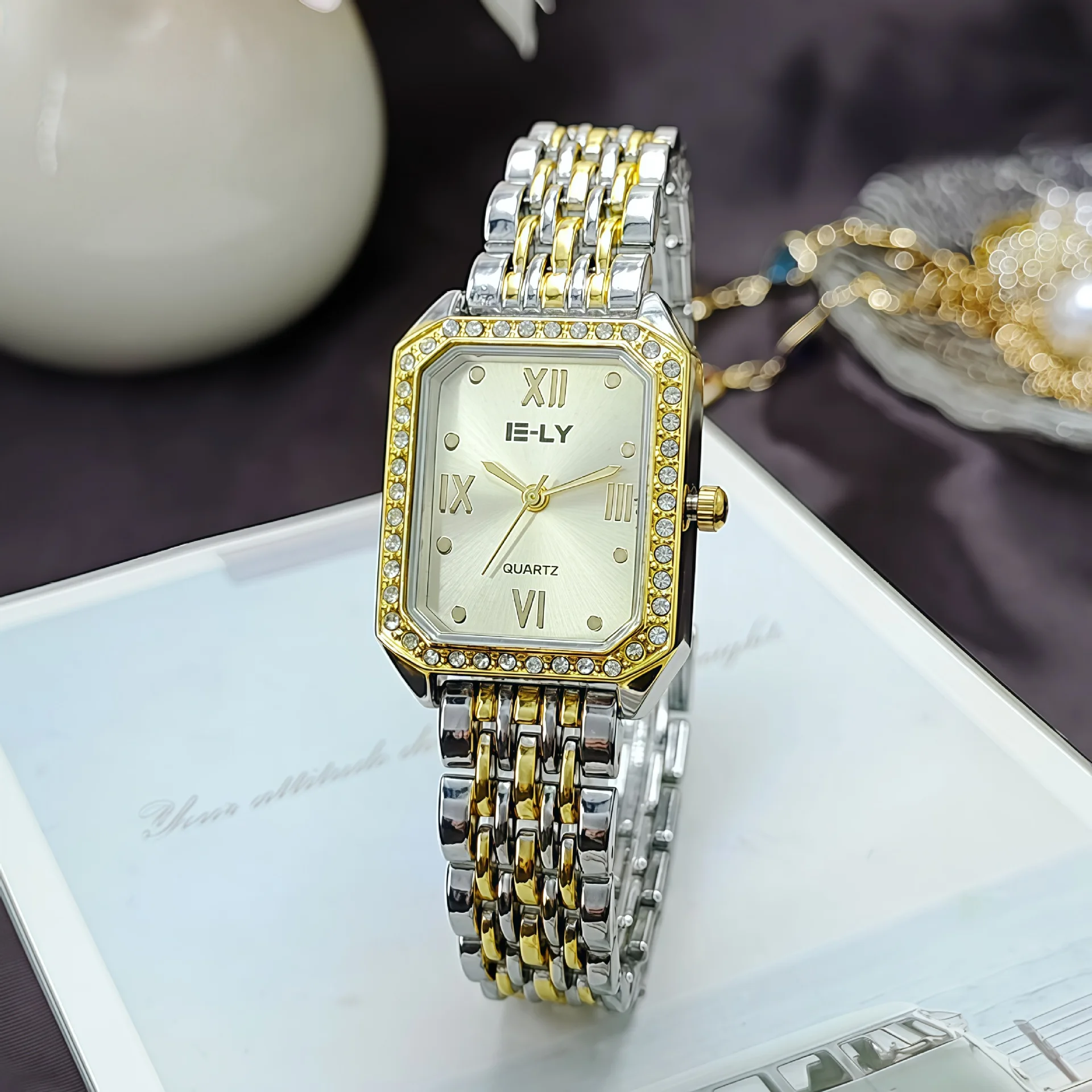 Luxury Brand Women Watch Inlaid Rhinestone Dial Quartz Watches Ladies Clock Gifts Wristwatches Dropshipping Reloj De Mujer