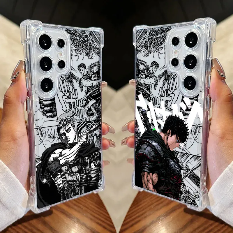 Berserks Comics Hot Anime Clear Phone Case For Samsung Galaxy S26 S25 S24 Ultra S23 S22 Plus S21 S20 FE 5G Shockproof Soft Cover