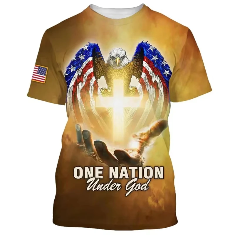 

Retro T-Shirt for Men Eagle 3D Print Short Sleeve Tees Summer Casual Quick T-Shirt Men Streetwear Graphic Loose Men's Clothing