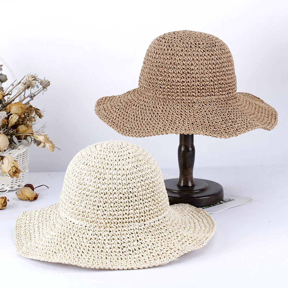 2023 Women\'s summer Beach cap hat pure color bucket hat cool women\'s hats for the sun sun hat Straw hat Hat for girl Hiking hat