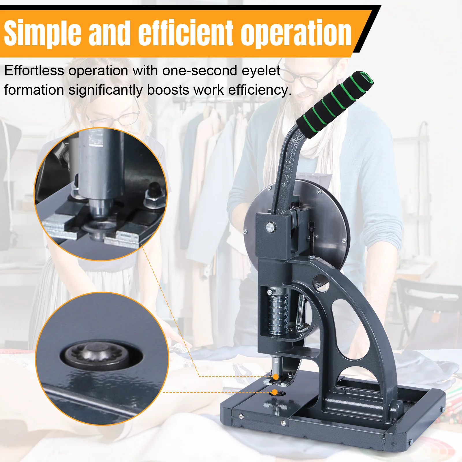 

Полуавтоматический пресс для установки люверсов на тенты с 5000 металлическими люверсами (заклепками) 10 мм для ткани, кожи, баннеров, DIY проектов