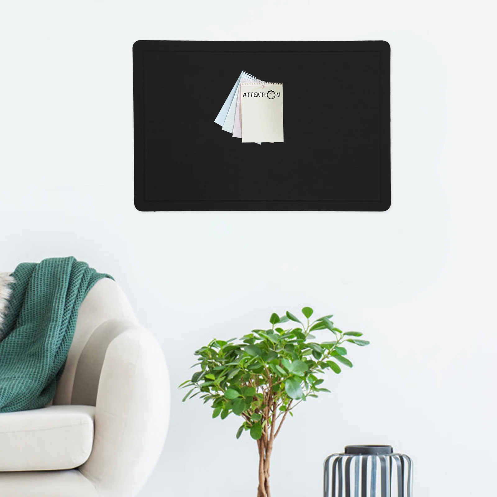 1 مجموعة نشرة اللباد الأسود لديكور الحائط المنزل مكتب رسالة المنظم متعدد الاستخدام لوحة إعلانية لوحة إعلانية صغيرة جدار جبل لوحة #6