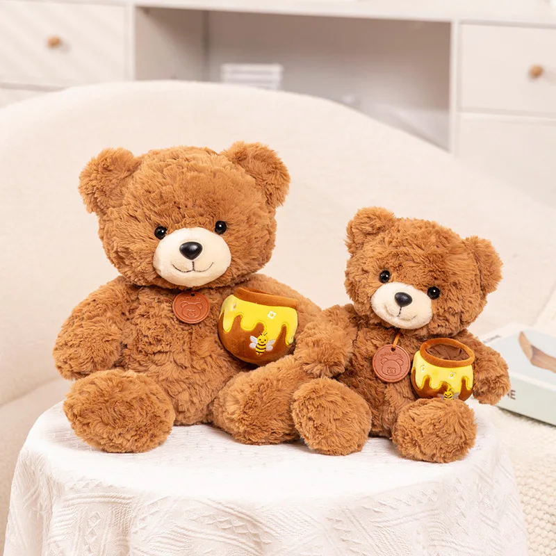 ตุ๊กตาหมีฮันนี่แบร์สุดน่ารัก ตุ๊กตาหมีนั่งนุ่มนิ่ม ของขวัญวันเกิดสำหรับเด็กและผู้ใหญ่